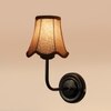 Devansh Black Wall Mounted Lamp With Beige Jute Shade