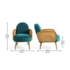 Holden Cane Accent Chair in T blue Colour