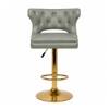 Doe Buck Verona Faux Leather Adjustable Bar Stool in Sage Colour with Gold Base