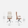 Ettorez Lexus Hb Ultra Premium Leatherette Office Chair In Cream And Tan
