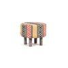 Collio Solid Wood Ottoman Pouffee in Stripe Multi Colour Jackard fabric