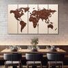 The Castle Decor World Map Wall Art Design 7 Wooden Framed 27x48 Inch