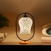 Devansh Multicolor Glass Wooden & Iron  Table Lamp -17 Inch Height  -Ae