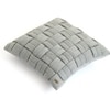 Basket Knit Light Grey Melange Cushion Cover  16X16 Inches