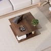 Hexa Engineered Wood Coffee Table With Metal Legs In Flower Wenge