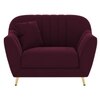 Rivo Velvet 1 Seater Sofa in Red wine Color