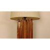 Palisade Brown Wooden Table Lamp with White Fabric Lampshade