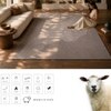Handmade Wool Silk Area Rug Abstract Contour Taupe 8 x 10 Feet Carpet
