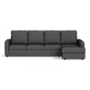 Apollo Compact Sofa (Colour : Smoke, Cushion : Soft, Back Type : High Back, Seating Capacity : Right Aligned 3 Seater + Right Aligned Chaise + Ottoman)