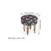 Roswell Sheesham Wood Parisian Round Set of 2 Stools in Blue Jacquard Work Fabric Upholstery