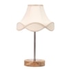 Devansh Off-White Cotton Vintage  Lamp With Natural  Wood Base  & Steel Pipe  (12X19.25)