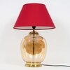 Secret Glass & Metal Large Tabel Lamp With Maroon Cotton Shade