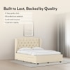 Holmebrook Engineered Wood Queen Size Bed With Drawer Storage (Ivory Finish, Ivory White Colour)