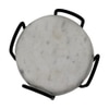 Metalsmith Round Marble Coaster Set of 6 with Stand Reversible Design