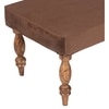 Bestone Sheesham Wood Accent 2+1+1 Seater Bench Set With 2 Stools In Taupe Brown Velvet