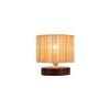 Graham Beige Bamboo Shade Table Lamp with Brown Wooden Base