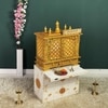 D'Dass Multi Color Mdf and Sheesham Wooden Temple With Cabinet For Pooja