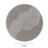 Handmade Round Wool Silk Rug Abstract Contour Taupe 9 Feet Carpet