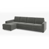 Apollo Sofa (Colour : Ash Grey Velvet, Cushion : Soft, Back Type : Regular, Seating Capacity : Left Aligned 3 Seater + Left Aligned Chaise)