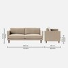 Tharoli Velvet 3 Seater Sofa in Cream Colour