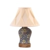 Devansh Off-White Cotton Shade Curtain  Lamp With Wood & Mosaic Glass Base For Decoration/Office/Home/Gifting/Study For Decoration/Office/Home/Gifting/Study
