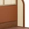 Fiji Wingback Cane and Solid Wood King Size Non-Storage Bed in Nappa Tan Leatherette