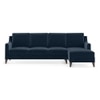 Abbey Sectional Sofa (Colour : Sea Port Blue Velvet, Cushion : Soft, Seater : Right Aligned 3 Seater + Right Aligned Chaise)
