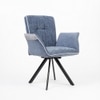 Cotton Fabric Dining Chair in Blue Colour