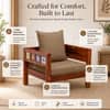 Rangrez Solid Wood 1 Seater Sofa in Honey Oak Finish in Brown Colour