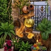 Brown Gold Natural Driftwood And Earthen Pot Water Fountain