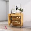 Hexa Red Engineered Wood Shoe Rack in Giant Wood Colour