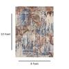 Ivory Blue Brown Abstract Wool Silk Hand Tufted Area Rug for Living Room Bedroom 8x10