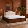 Riva Solid Wood Comfort King Bed Hydraulic Storage Provincial Teak Finish Mattress 72 x 78 Inches