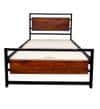 Palmer Metal Single Size Non Storage Bed In Provincial Teak Finish