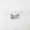 Minimal 2 Light Metal Nickel Finish Wall Light With Frosted White Glass