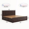 Diamond Solid Wood Queen  Size Bed With Drawer & Box Storage (Walnut Finish)