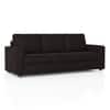 Apollo Compact High Back 3 Seater  Fabric Sofa In Deep Brown Velvet Colour