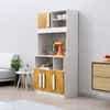 Hexa Red Crockery Unit Multipurpose Wooden Cabinet in Frosty White And Giant Wood Colour