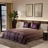 Stoa Paris Satin King Size Bedsheet with 2 Pillow Covers  Size Plum Radiance