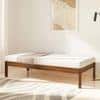 Hudson Solid Wood Single Size Non Storage Bed in Provincial Teak Finish