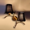 Devansh Metal Electric Wall Light in Gold Colour with Black Shade Count of 2 Lights