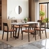 Adria Carrara White Quartz 6 Seater Dining Table With 6  Clarke Dining Chairs (Finish : Carrara White, Chair Colour : Tan Leatherette)