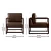 Aura PU Leather Arm Chair in Brown