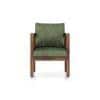 Alden 1 seater Wooden Sofa (Moss Green Velvet)