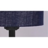 Bruno Blue Natural Fiber Shade Floor Lamp with Black Iron Base