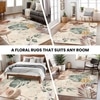 Botanical Print Cotton Rug 5x8 Ft
