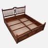 Nilaya Sheesham Wood King Size Bed in Honey Oak Finish with Box Storage