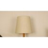 Babel Wooden Table Lamp with Brown Base and Premium White Fabric Lampshade