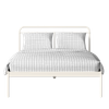 Hampton Metal Non Storage King Bed in Glossy Ivory Finish