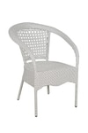 Griffith Wicker Table And Chair Set In  White And Black Dual Tone Finish
